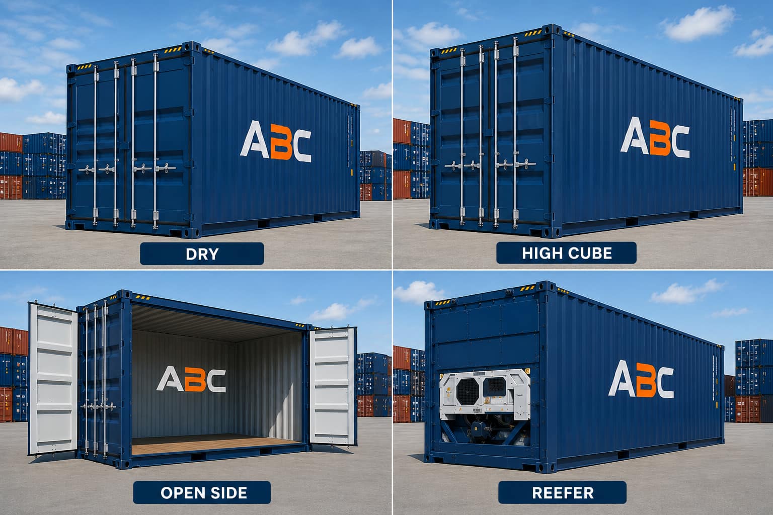Dry, High Cube, Open Side, Reefer : tous les types de conteneurs