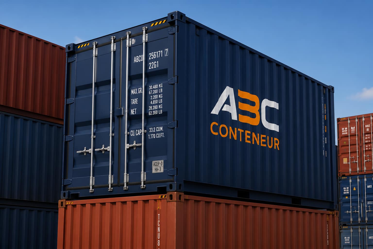 Parc de conteneurs ABC Conteneur — stock permanent sur notre dépôt
